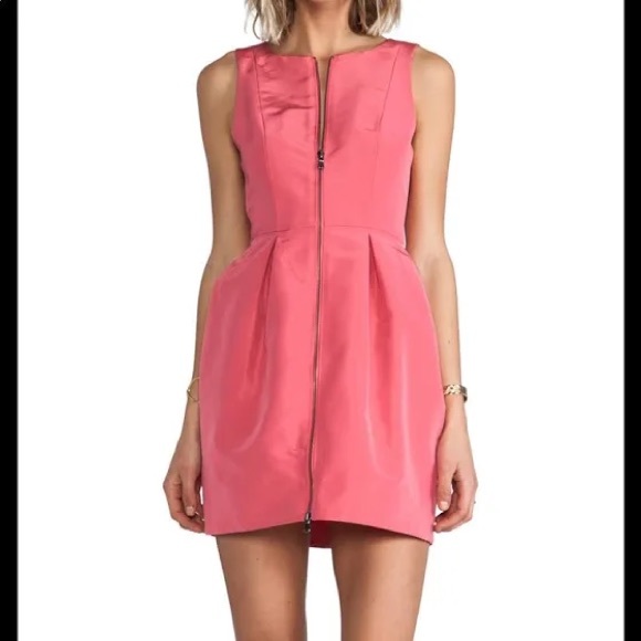 Tibi Dresses & Skirts - Tibi Flamingo Pink Silk Faille Sleeveless Dress